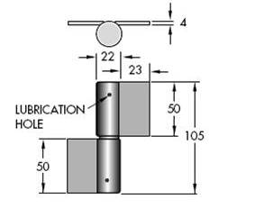 G4DL Bearing Hinge - Pair of Left Hand, Weld On ZINC