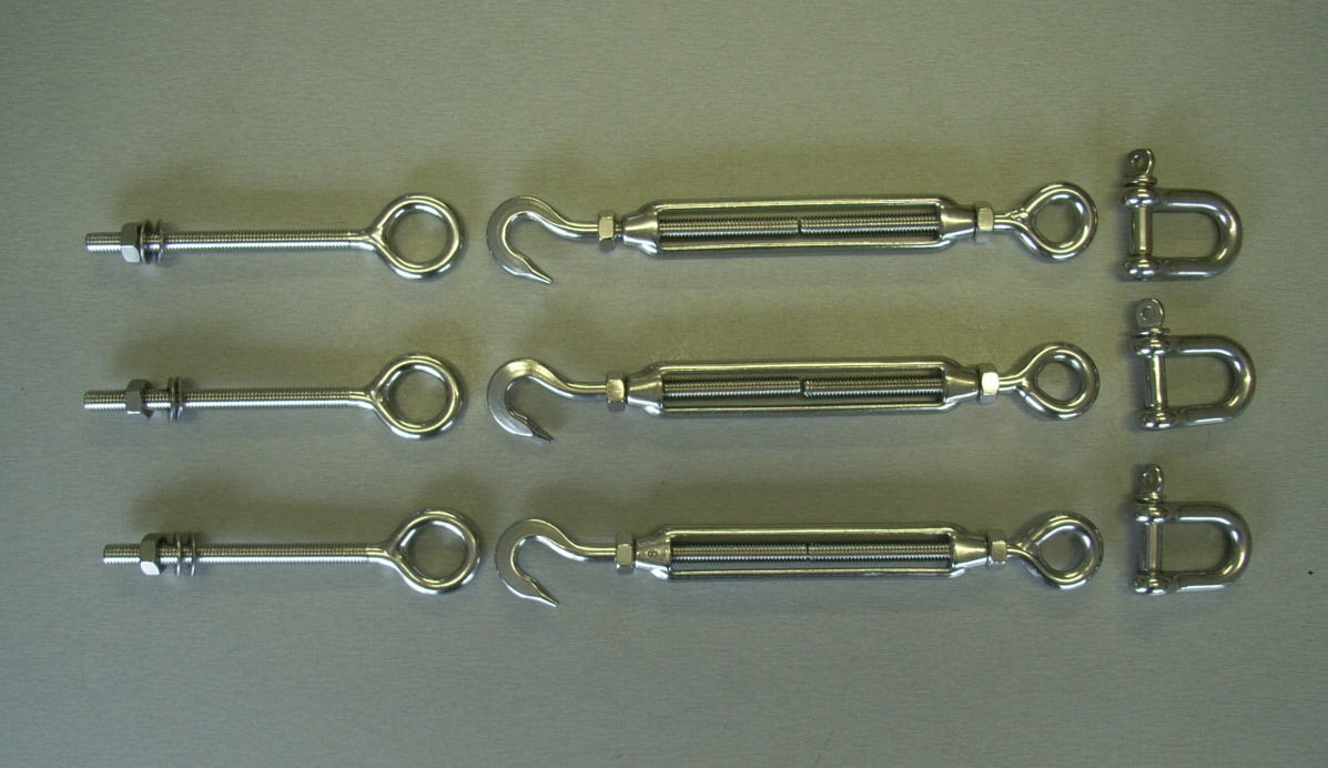 Stainless Steel Triangle Shade Sail Fixings - *DIY Kit*