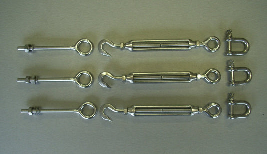 Stainless Steel Triangle Shade Sail Fixings - *DIY Kit*