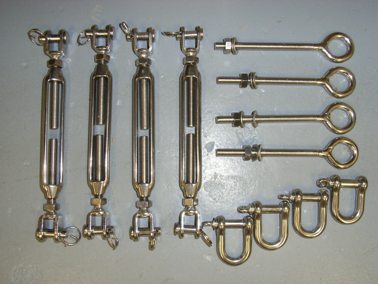 Stainless Steel Square Shade Sail Fixings - *DIY Kit* Jaw/Jaw