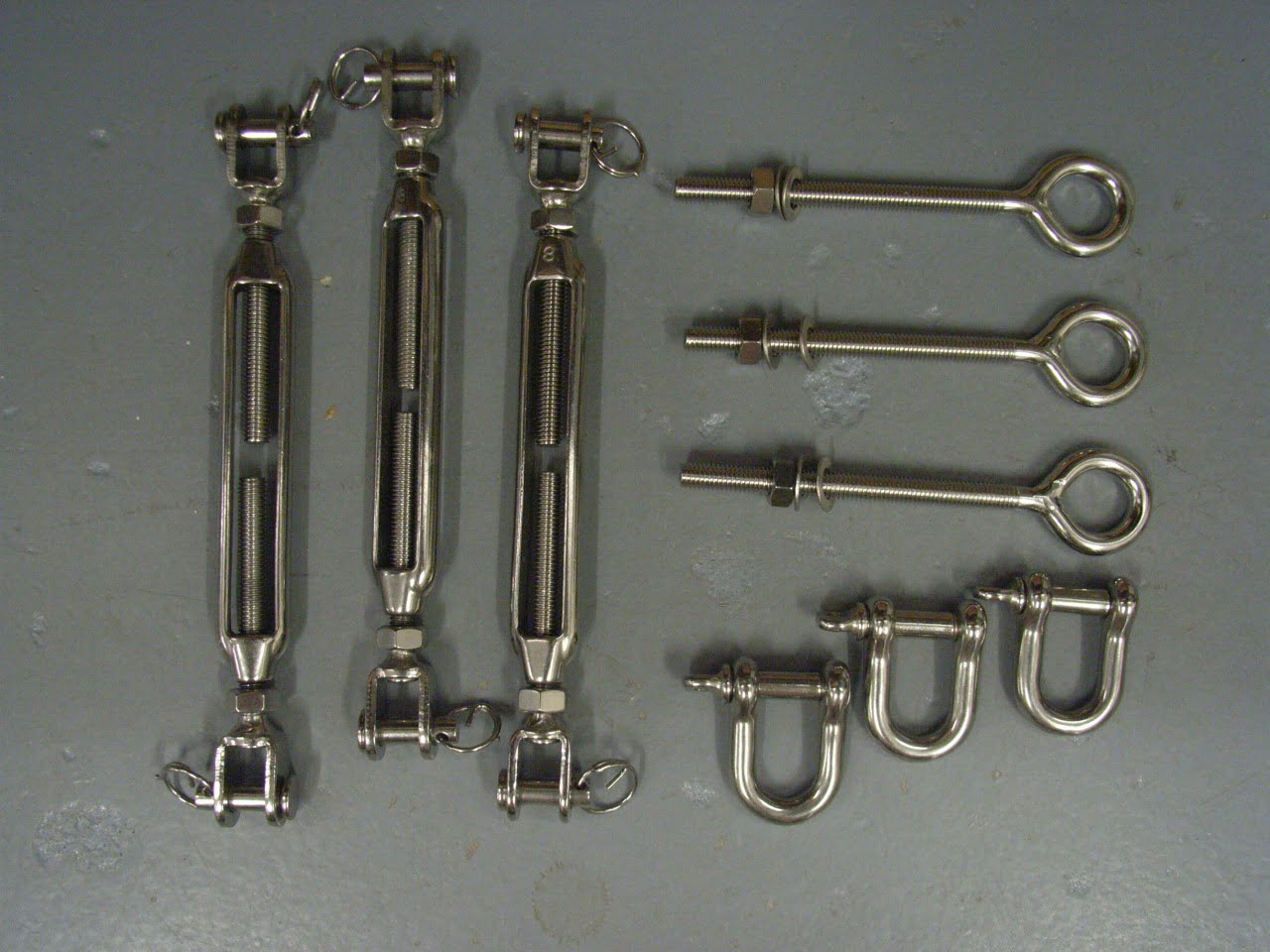 Stainless Steel Triangle Shade Sail Fixings - *DIY Kit* Jaw/Jaw