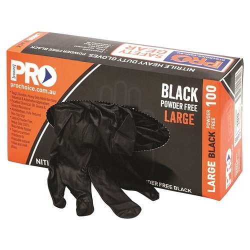 Pro Choice Safety Gear Disposable Nitrile Powder Free, Heavy Duty Gloves