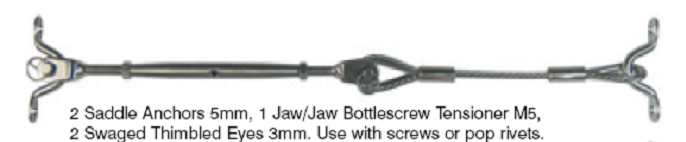 Stainless Steel Wire Rope Balustrade Kit - DIY Kit Bottlescrew Jaw/Jaw
